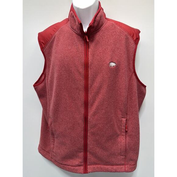 Arkansas Razorbacks Cutter & Buck Spark Men Jacket Red Fleece Gillet Vest XL - Picture 1 of 10